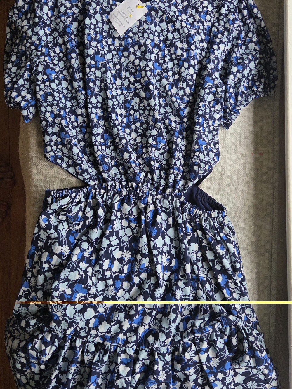 French Connection Navy and Light Blue Floral Dress